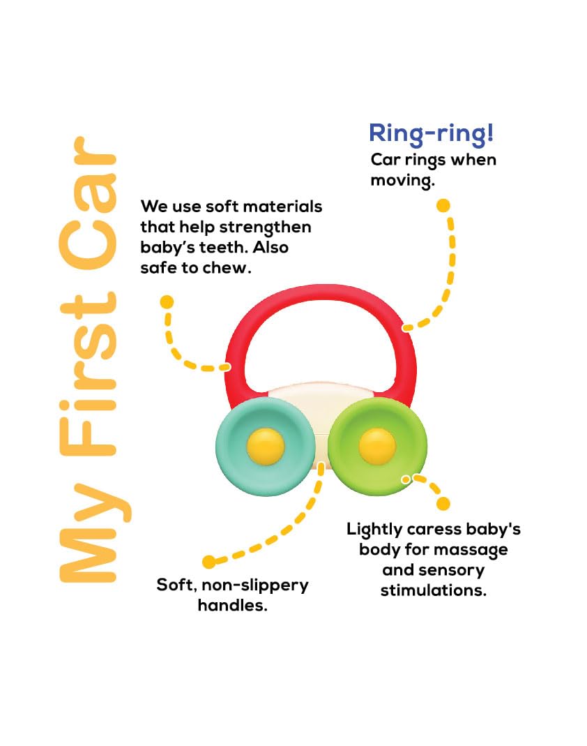 BaBeloved My First Car teether is durable and easy to clean for busy caregivers.