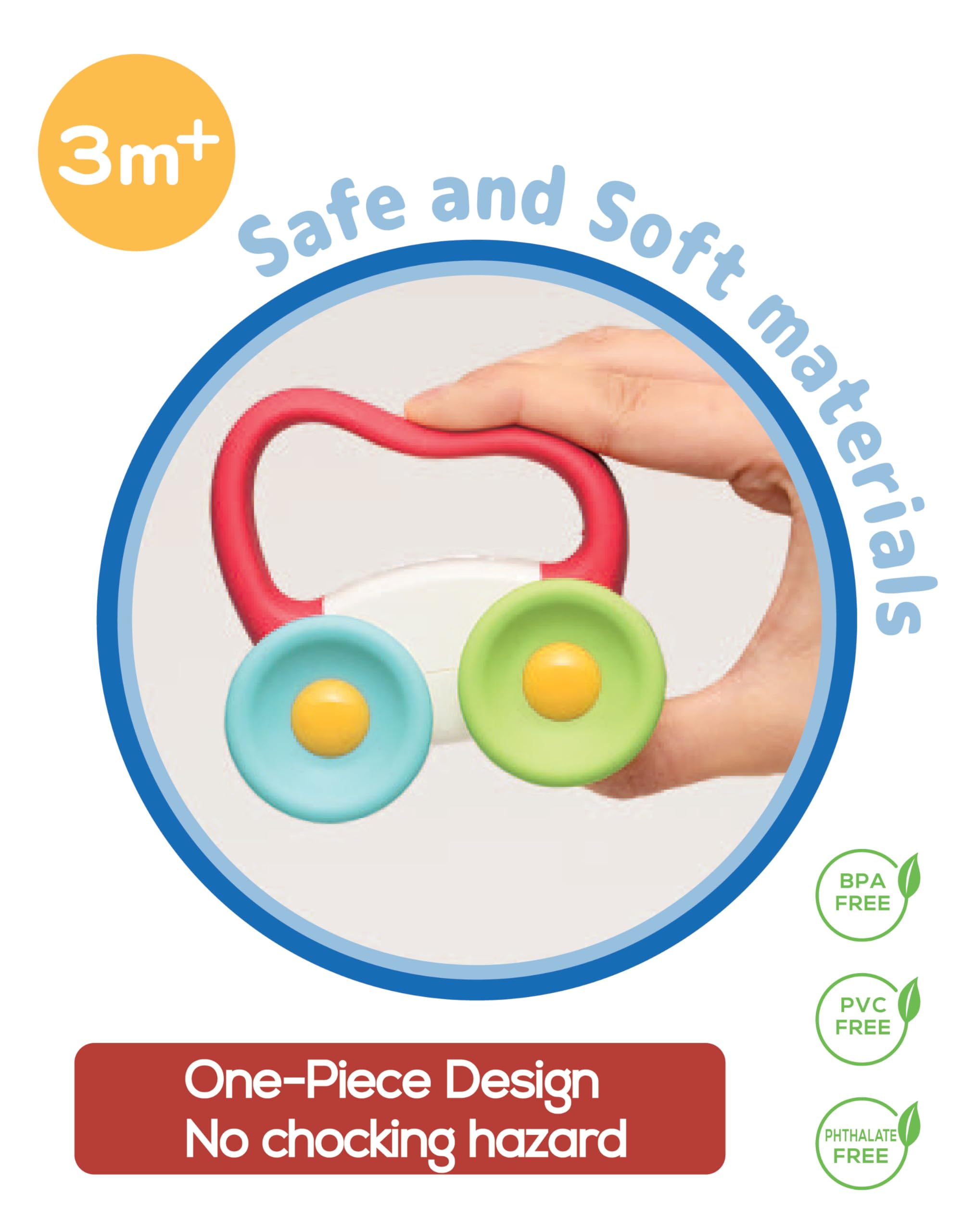 BaBeloved My First Car teether with multiple textures supports sensory development and chewing comfort.