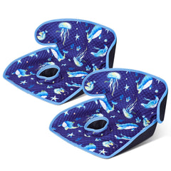 Babenest carseat potty protector cover with whale blue design helps engage toddlers during car trips.