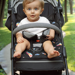 Babenest Meteor-Black universal-fit design adapts to car seats and strollers.