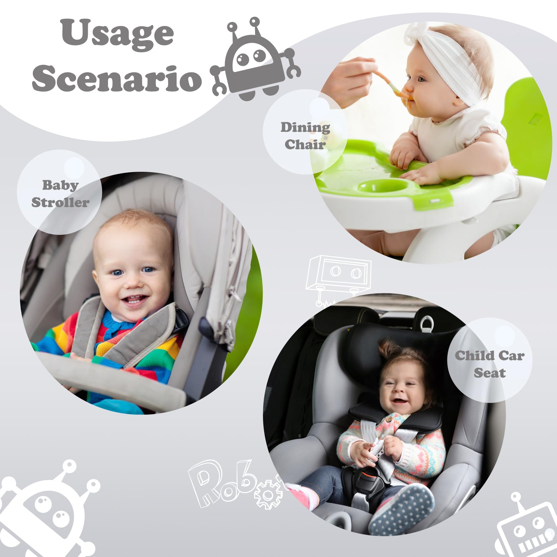 Babenest robot-grey 2-pack design emphasizes convenient daily protection