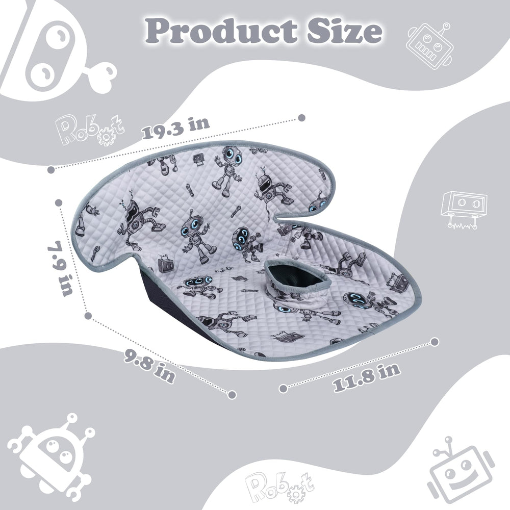 Babenest robot-grey soft-pad detail shows ultra-soft fabric for sensitive skin