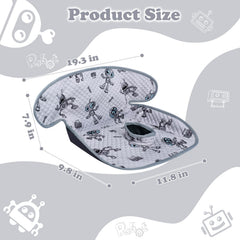 Babenest robot-grey soft-pad detail shows ultra-soft fabric for sensitive skin