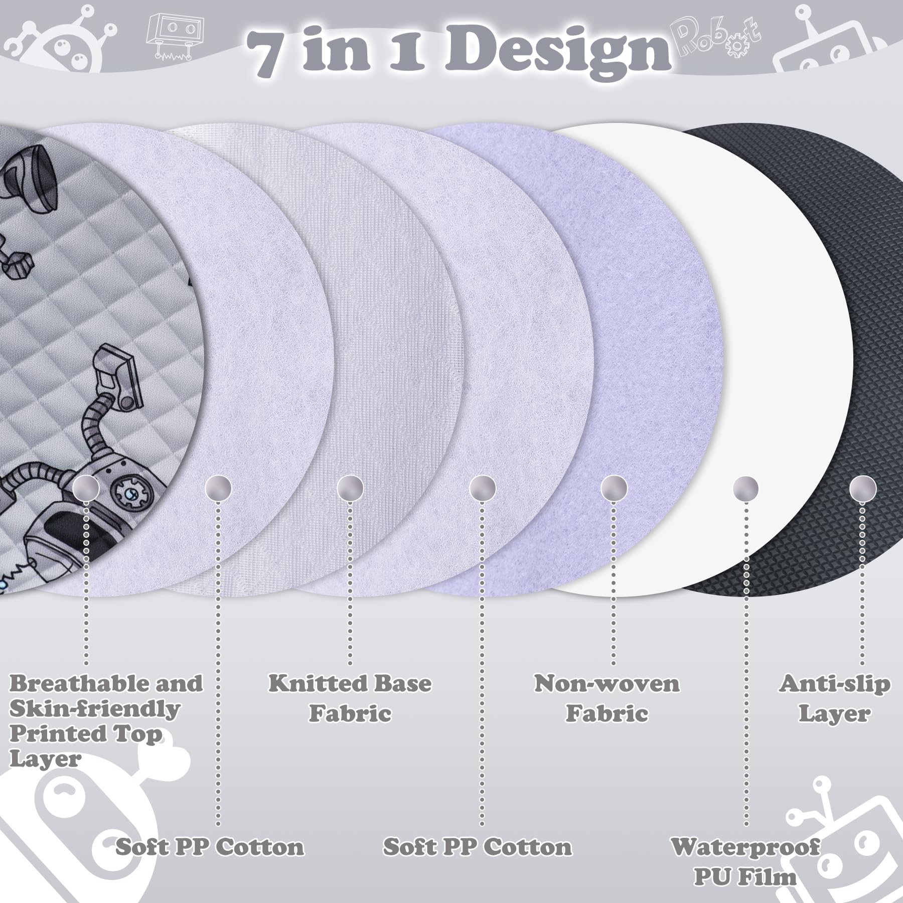 Babenest robot-grey universal-fit cover adapts to car seats and strollers