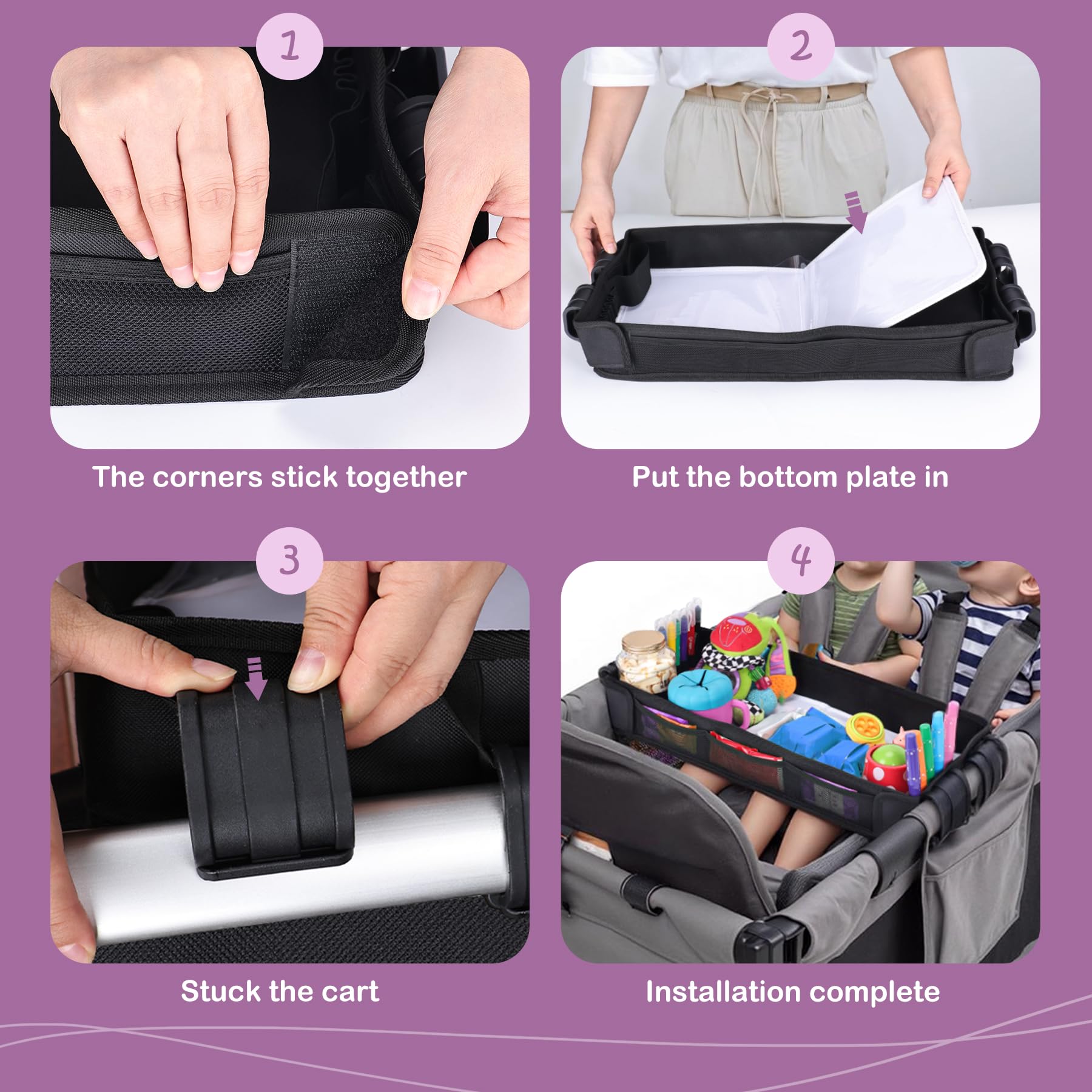 Babenest Stroller Snack Tray W4-durable-materials resist daily wear.