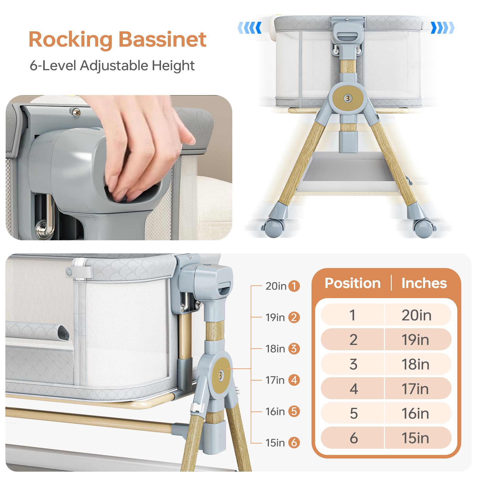 BabeNova large storage basket keeps diapers and essentials close at hand