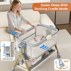 BabeNova wooden frame bassinet with sturdy support and elegant design