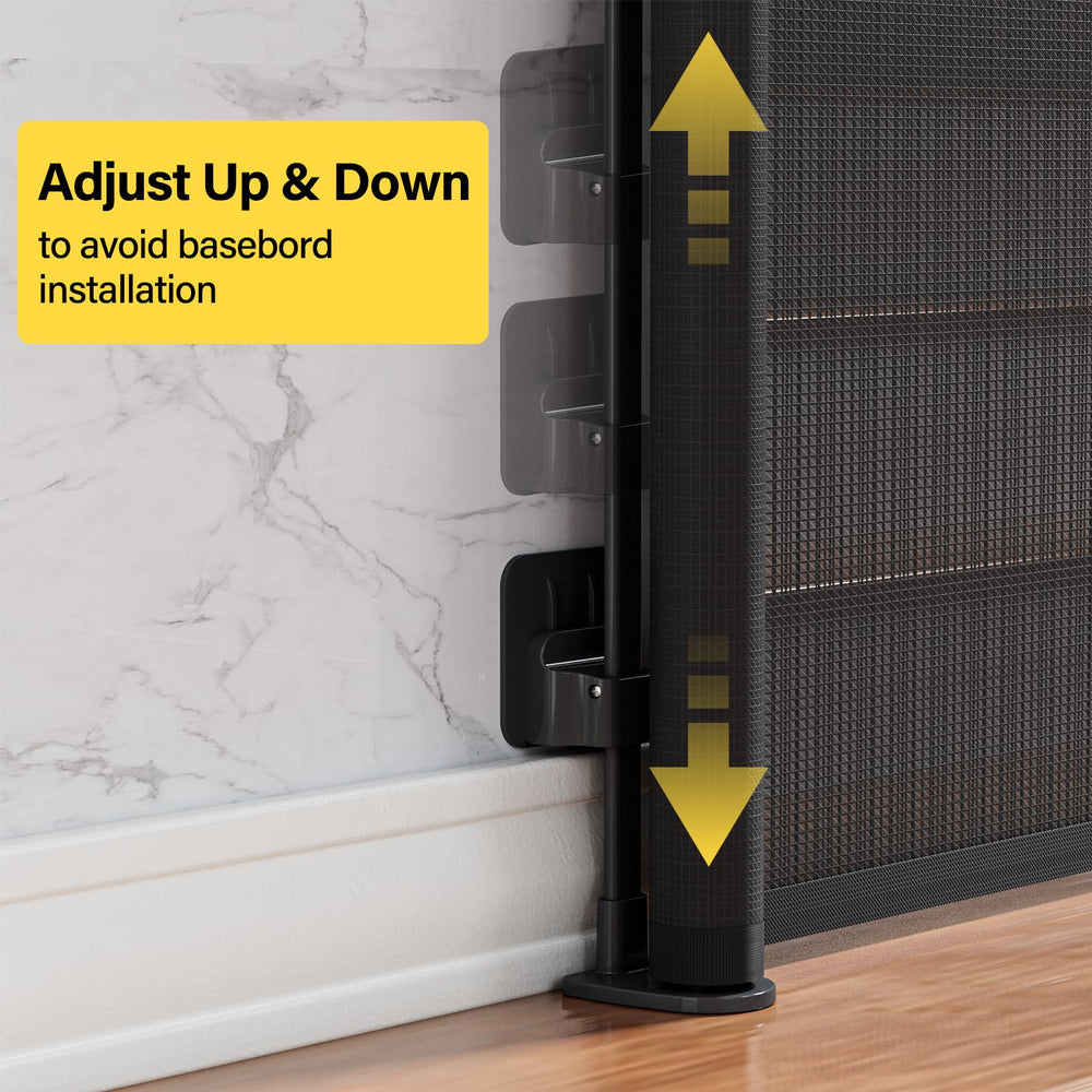 Babepai 34 in tall gate protects higher thresholds in hallways.