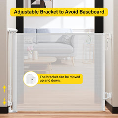 Babepai mesh gate rolled up for compact storage and quick setup