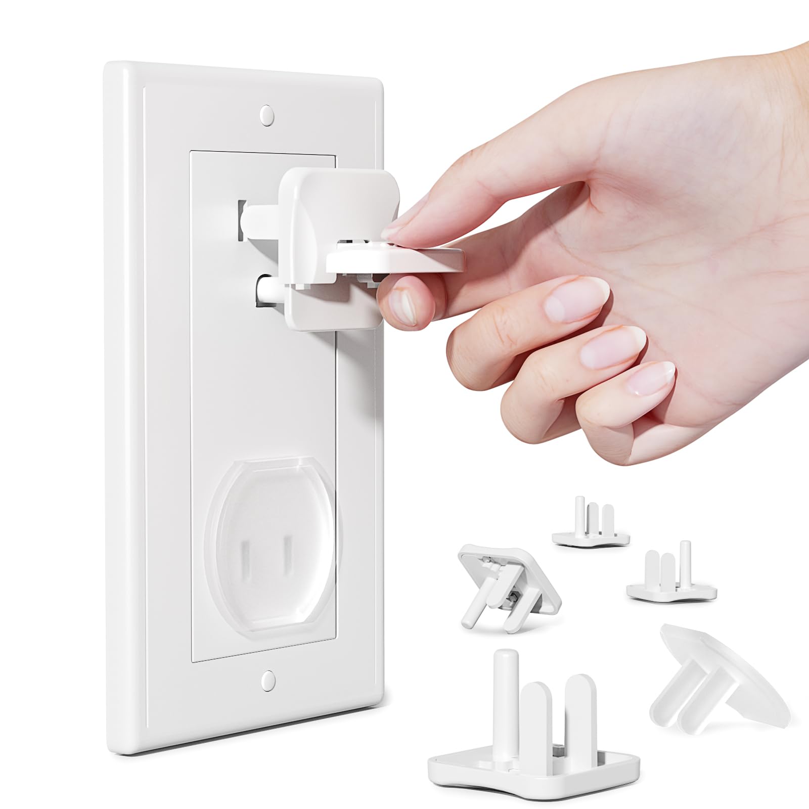 Babepai white 42-pack outlet covers ready for quick childproofing