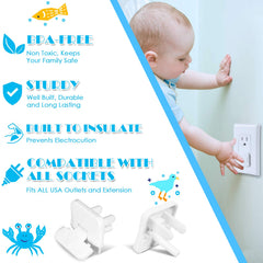 Babepai outlet covers in-socket view highlighting full socket coverage and safety