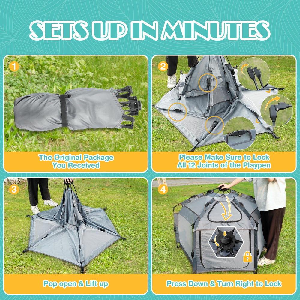 Babepai pop up playpen indoor outdoor versatility for on the go