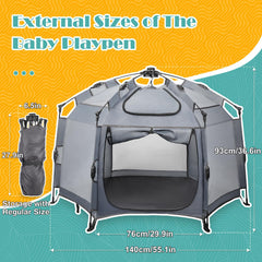 Babepai pop up playpen open layout shows roomy interior for babies
