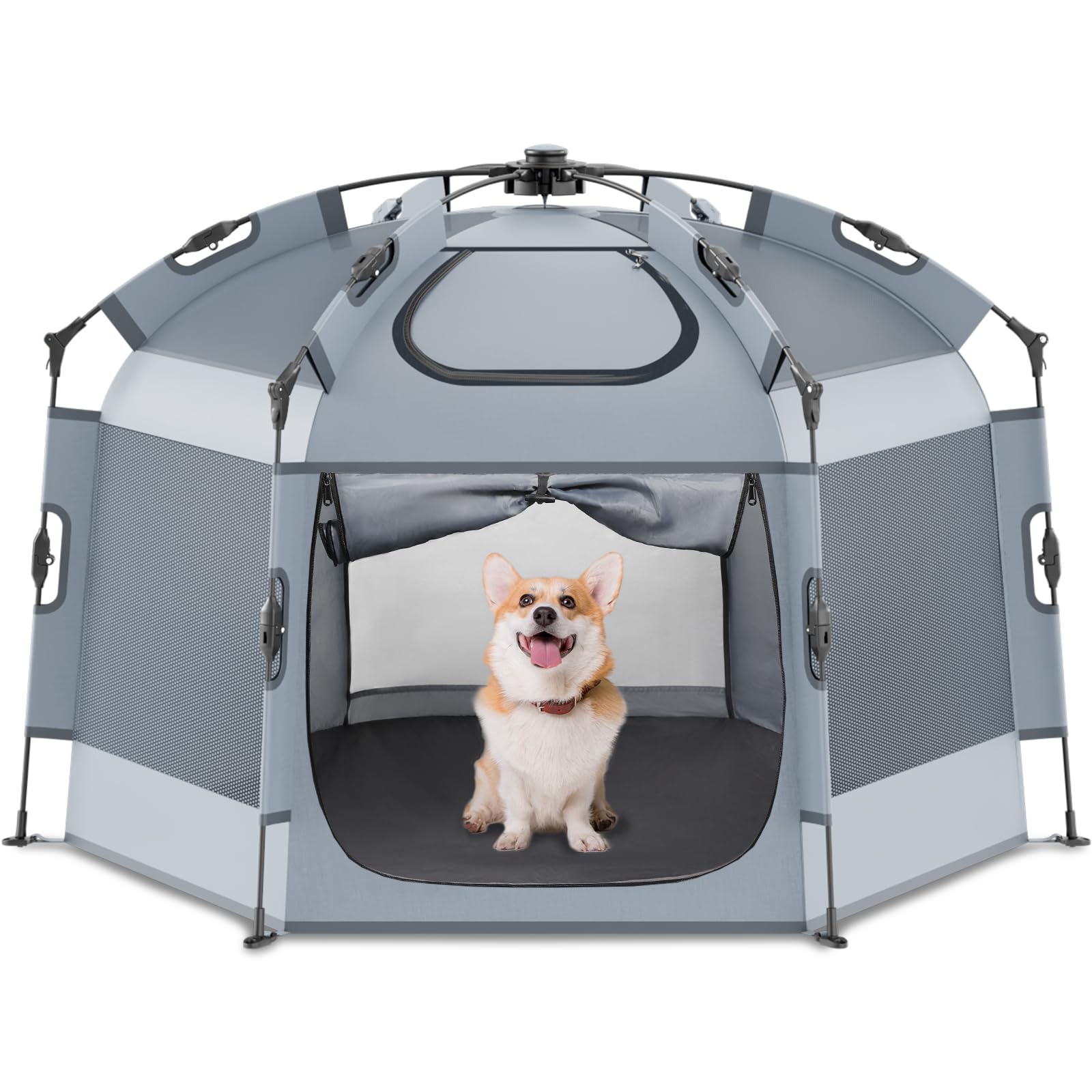 Babepai pop up playpen side view highlights a safe indoor play space