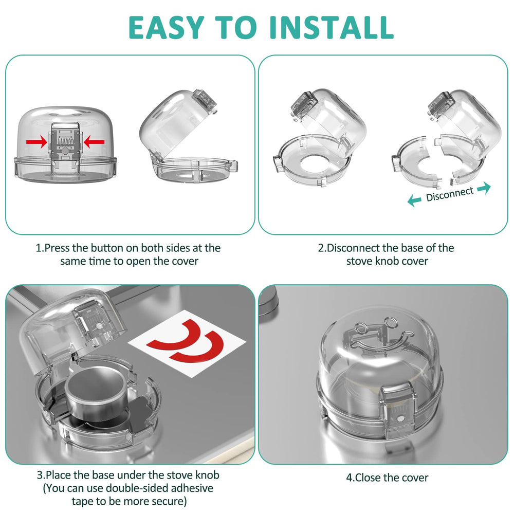 Babepai stove-guard in action deters pets and kids from turning knobs