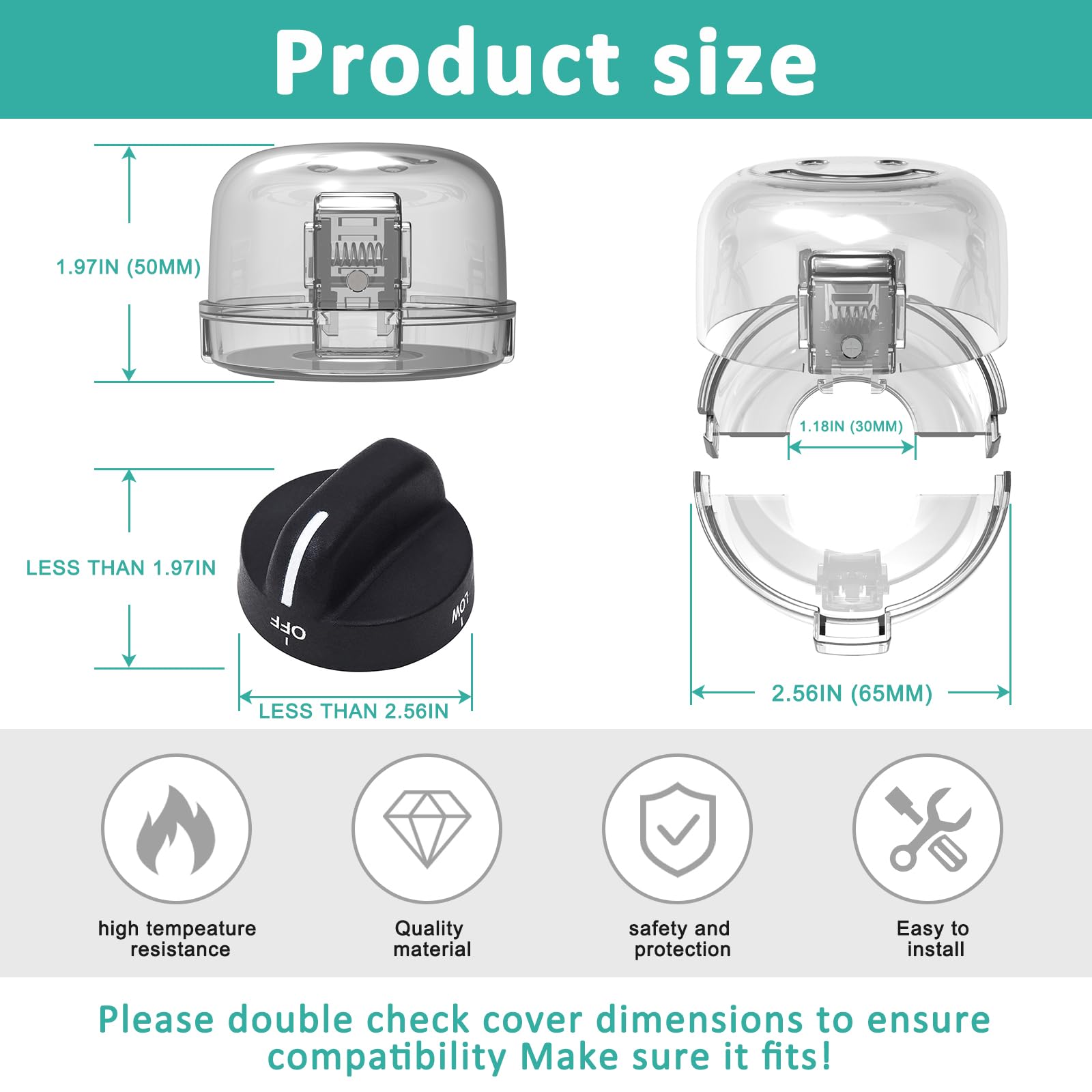 Babepai dbl-key design knob covers enabling one-handed operation for adults