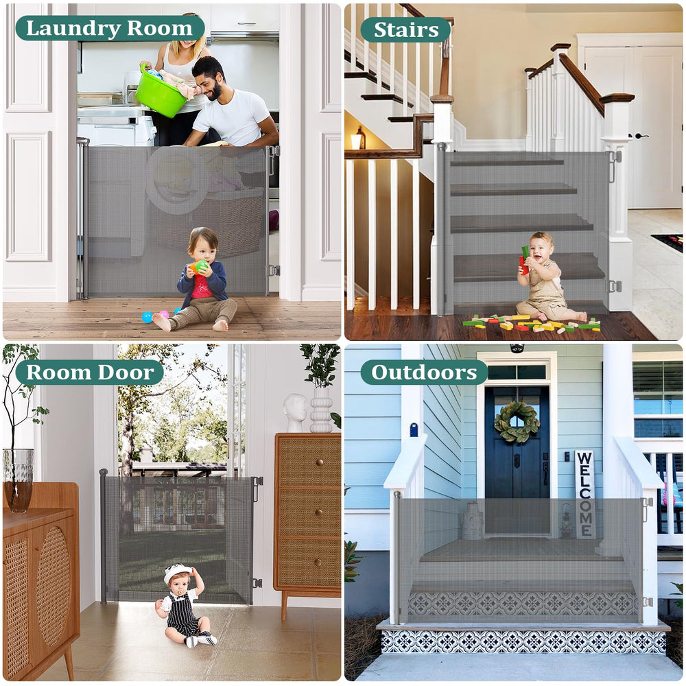 Babepai gate folds away for seamless stroller passage.