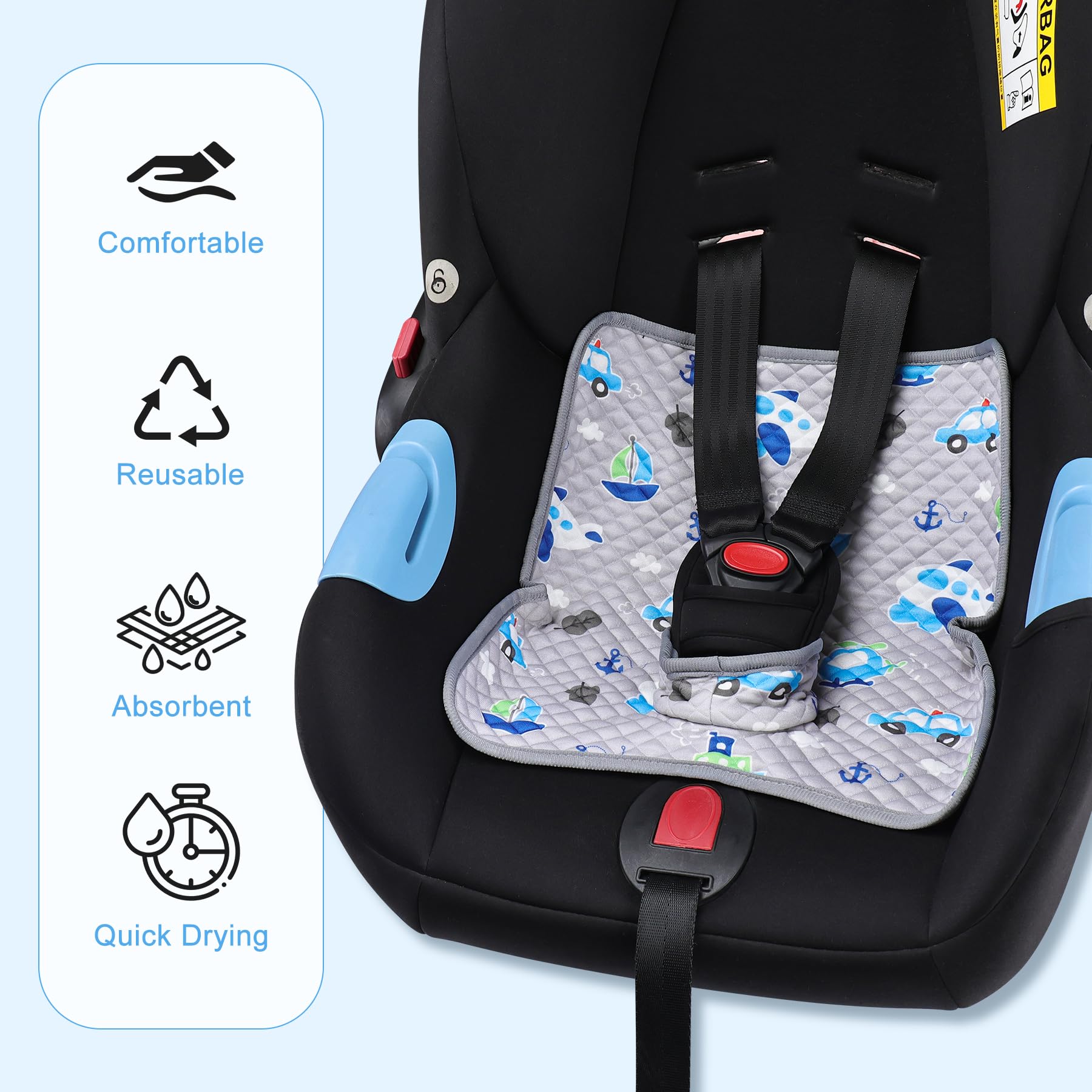 Babepets anti-slip backing keeps the protector in place for active toddlers
