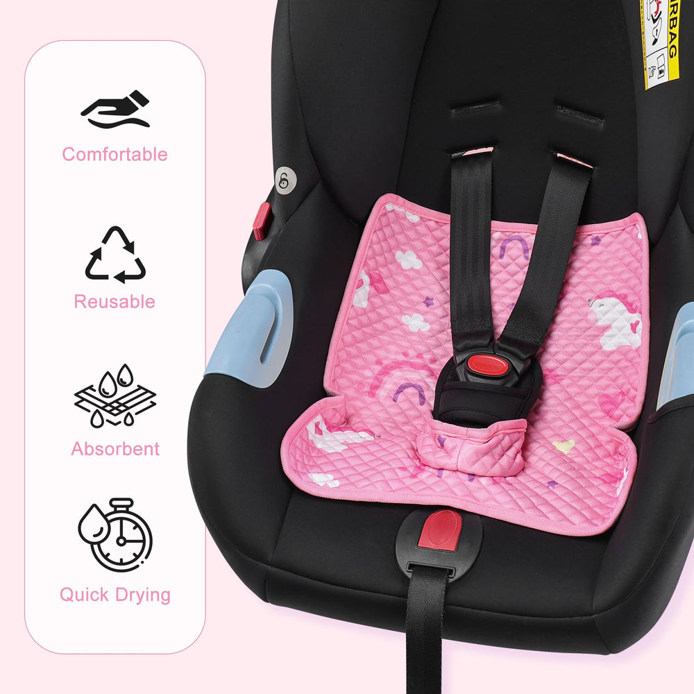 Babepets contoured liner fit with harness openings for stroller compatibility