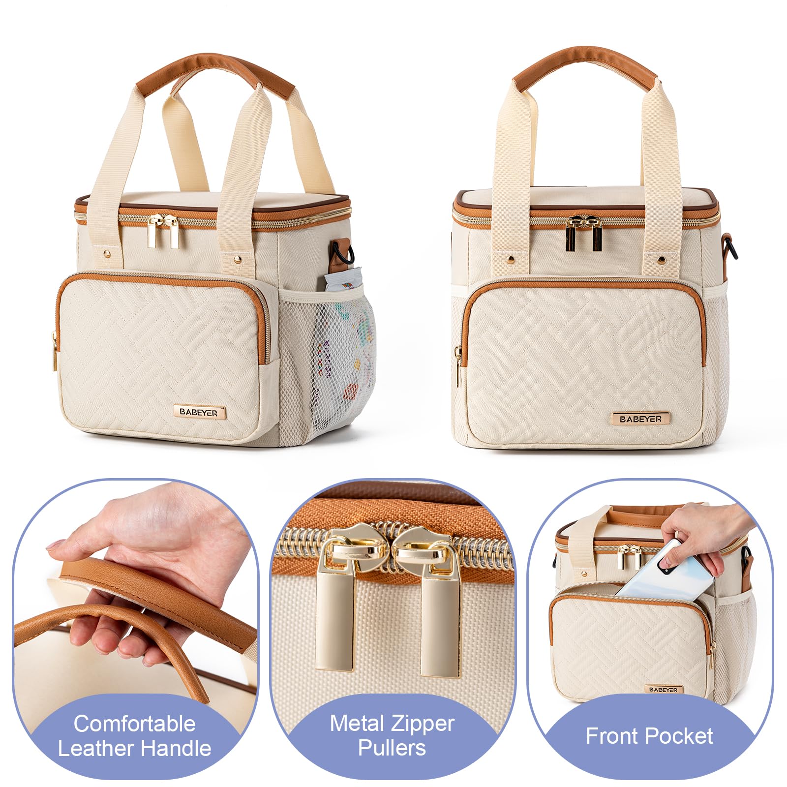 BABEYER detachable-buckle-top-handle attaches easily to a stroller.