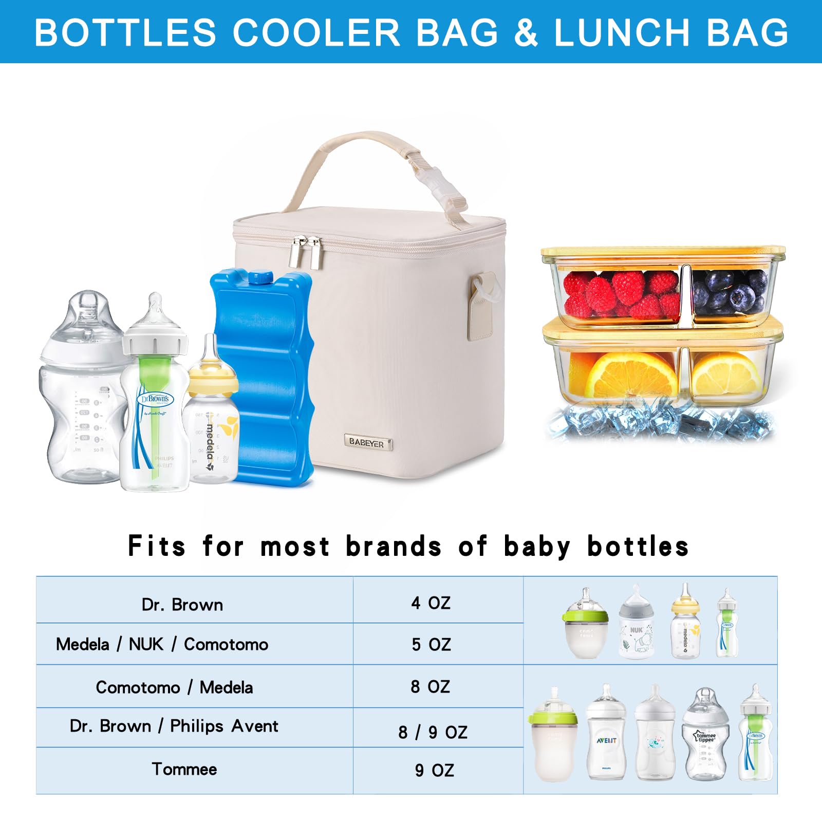BABEYER bag with adjustable shoulder strap offers comfortable carrying on commutes.