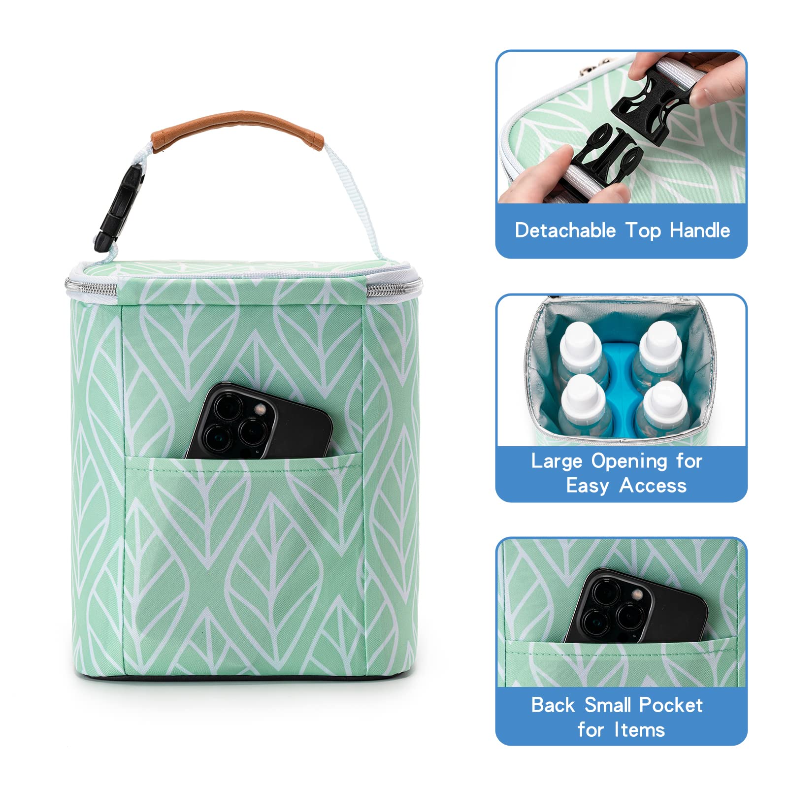 BABEYER breast milk cooler bag ice pack included for up to eight hours of cooling.