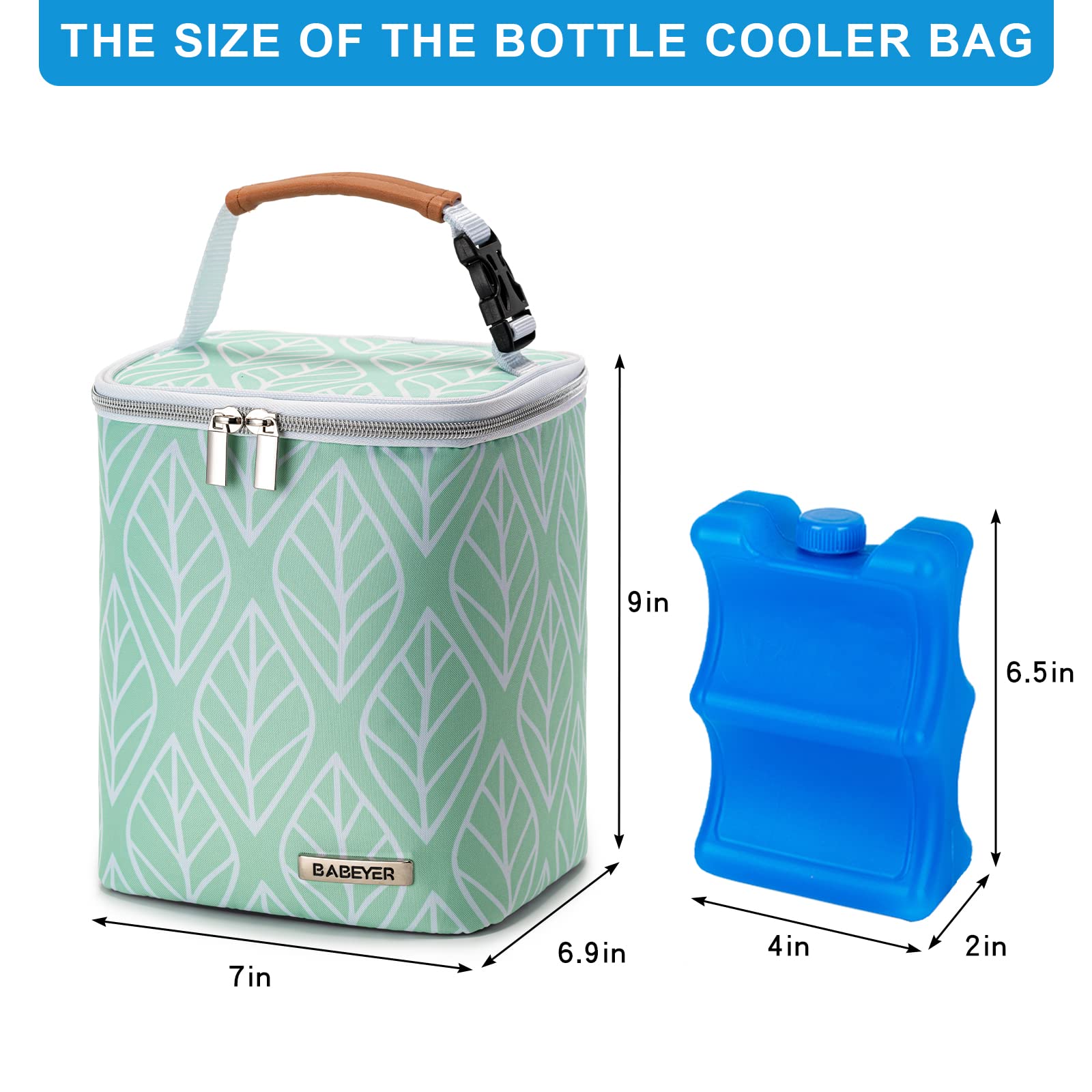 BABEYER breast milk cooler bag wipeable interior enables quick cleanup after feeding.
