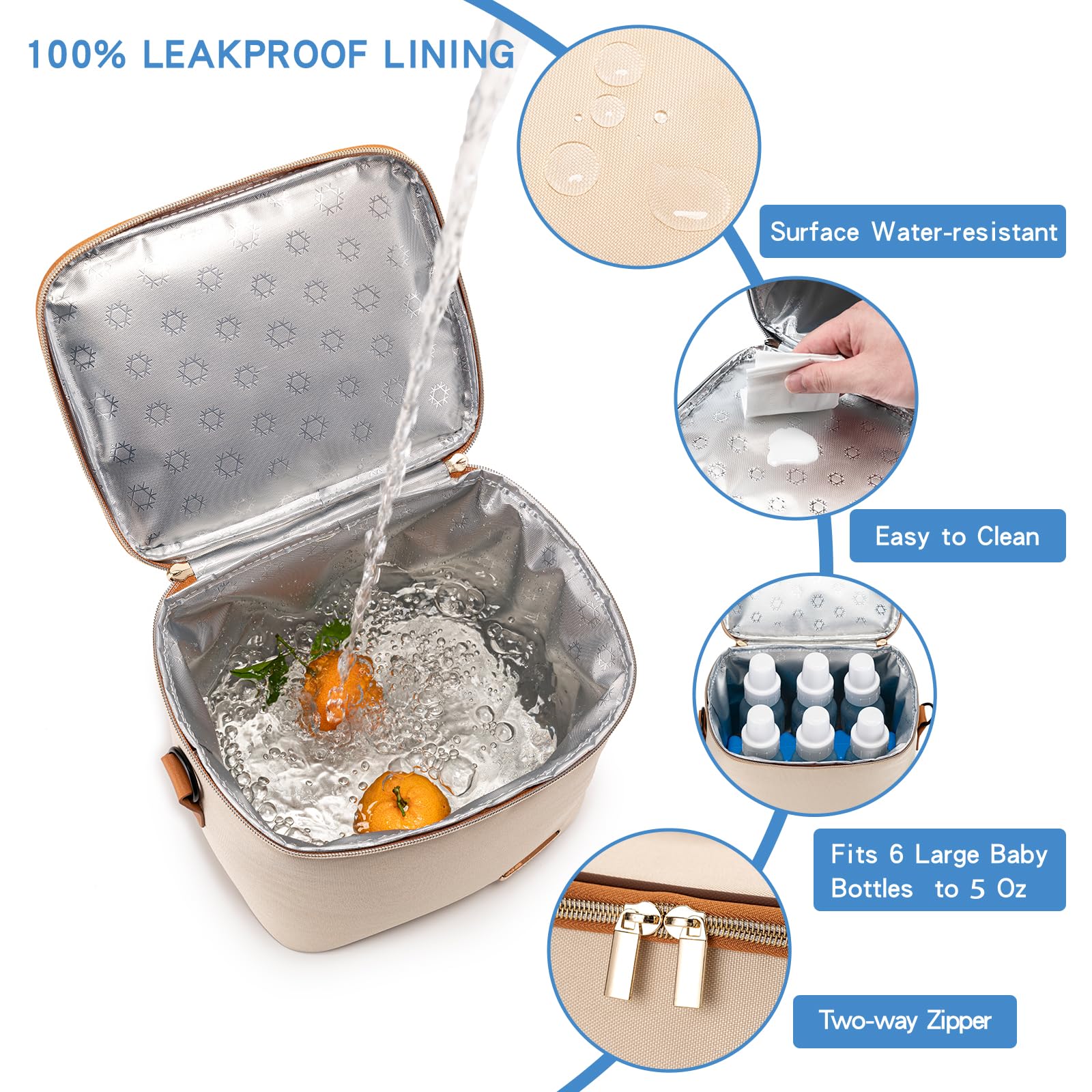 BABEYER breastmilk cooler bag 6-bottle capacity supports daycare routines.