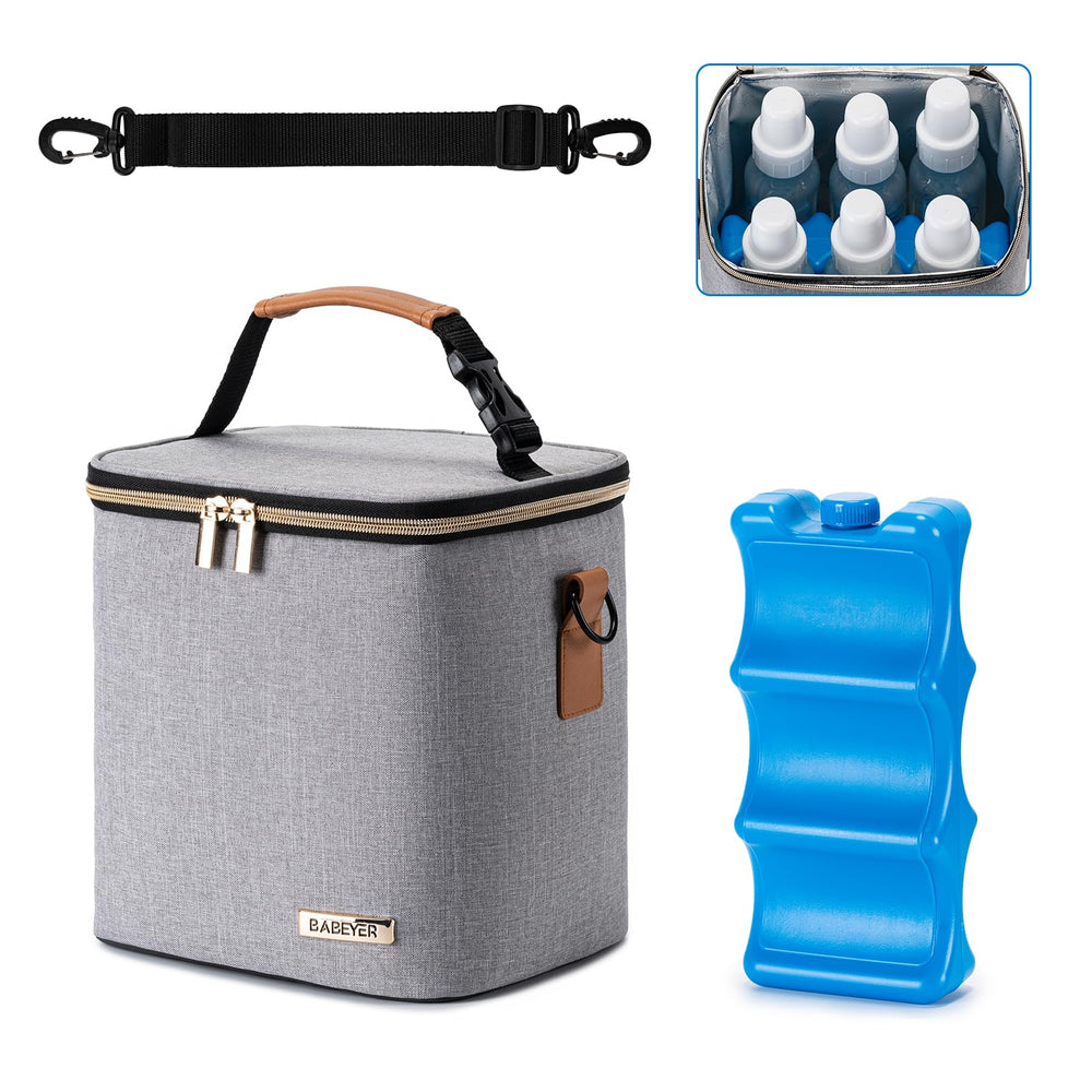BABEYER breastmilk cooler bag capacity six bottles for on-the-go feeding and storage.