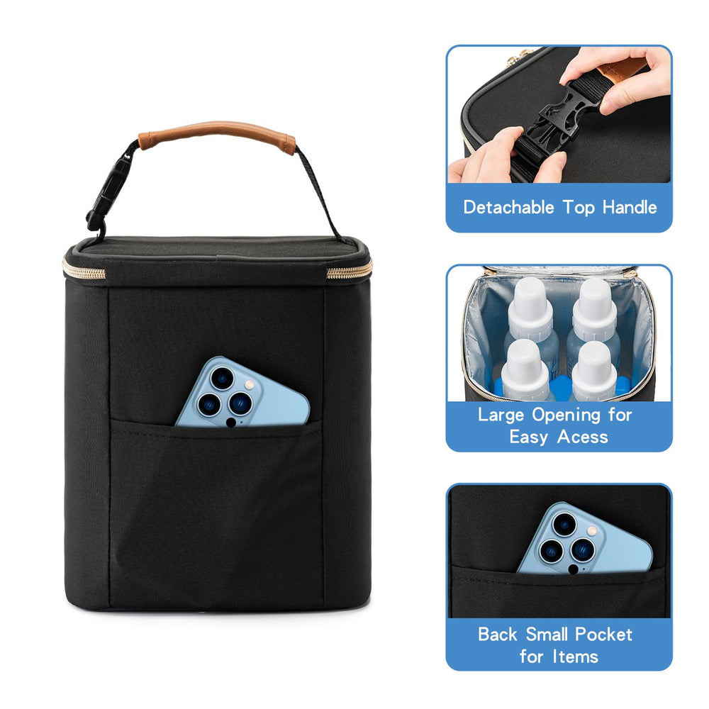 BABEYER breastmilk cooler bag detachable handle enables easy stroller attachment.