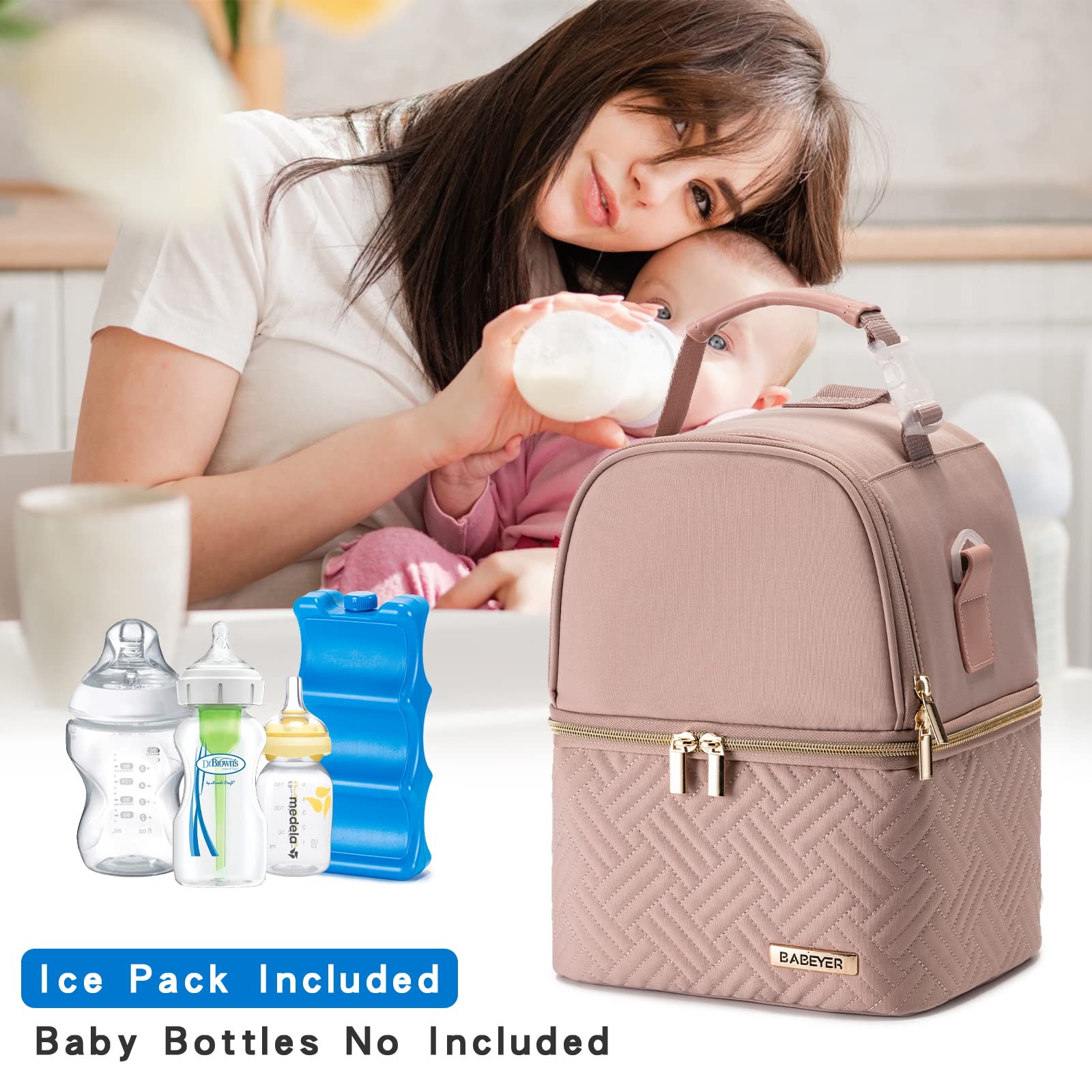 BABEYER breastmilk cooler bag uses dirt-proof fabric for durable daily use.