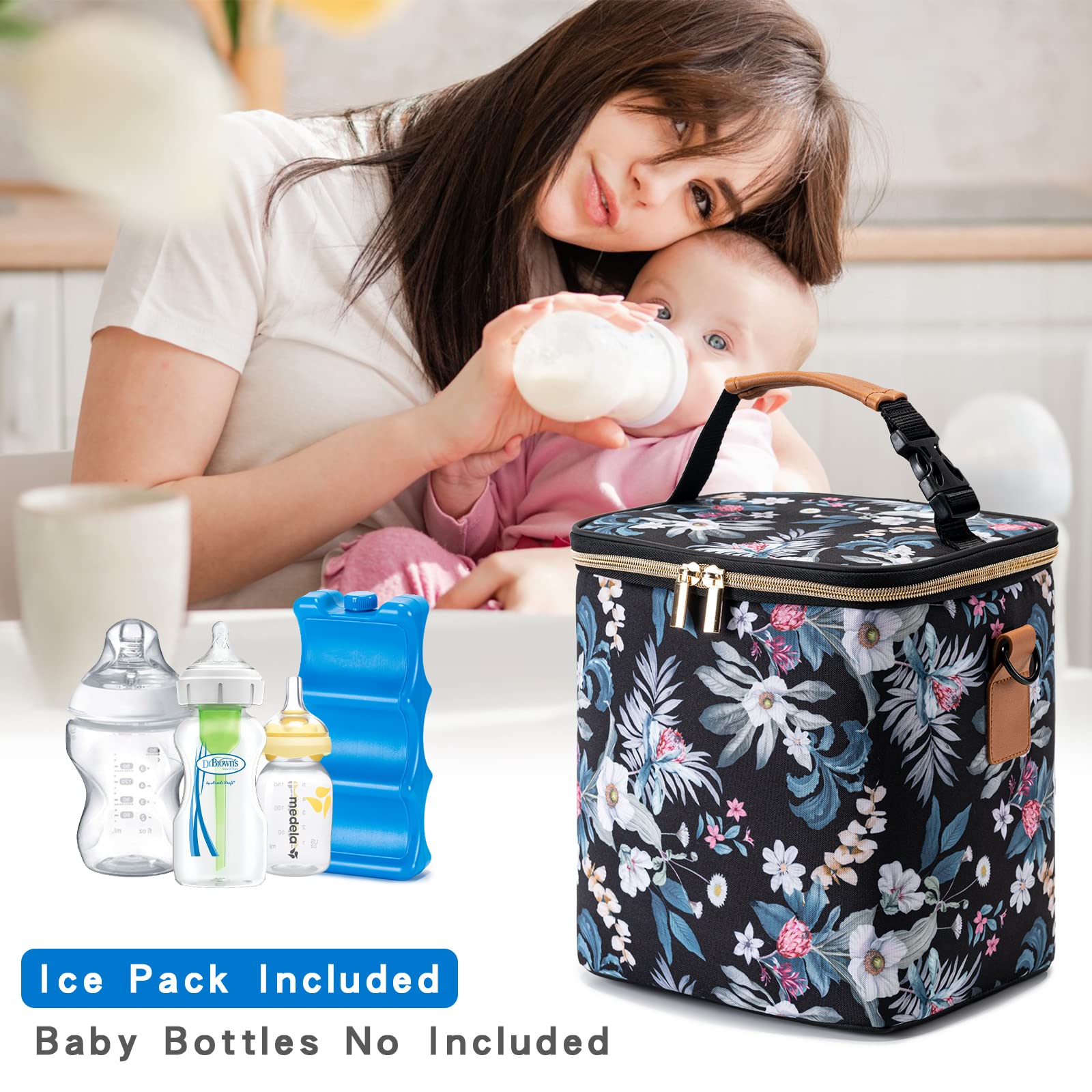 BABEYER breastmilk cooler bag durable dirt-proof fabric and sturdy zipper