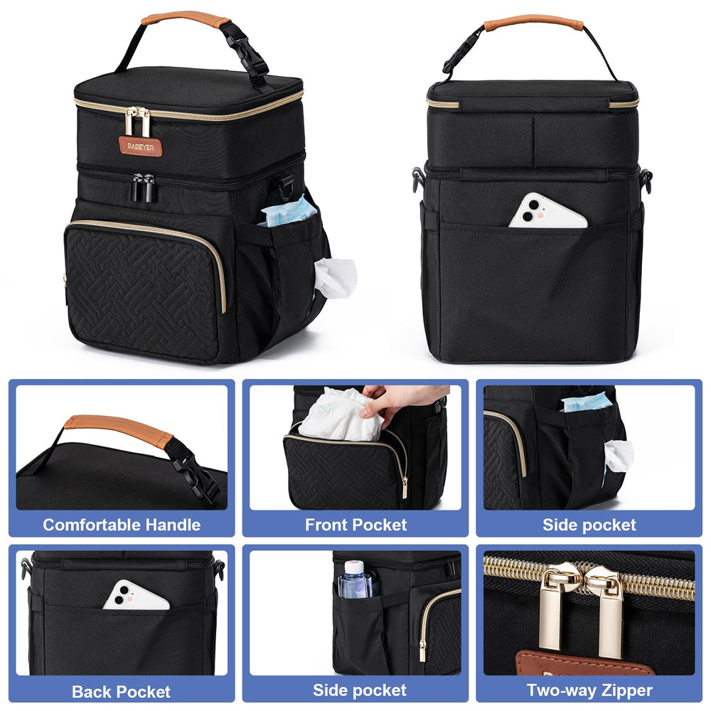 BABEYER insulated breastmilk cooler bag adjustable strap hands-free transport