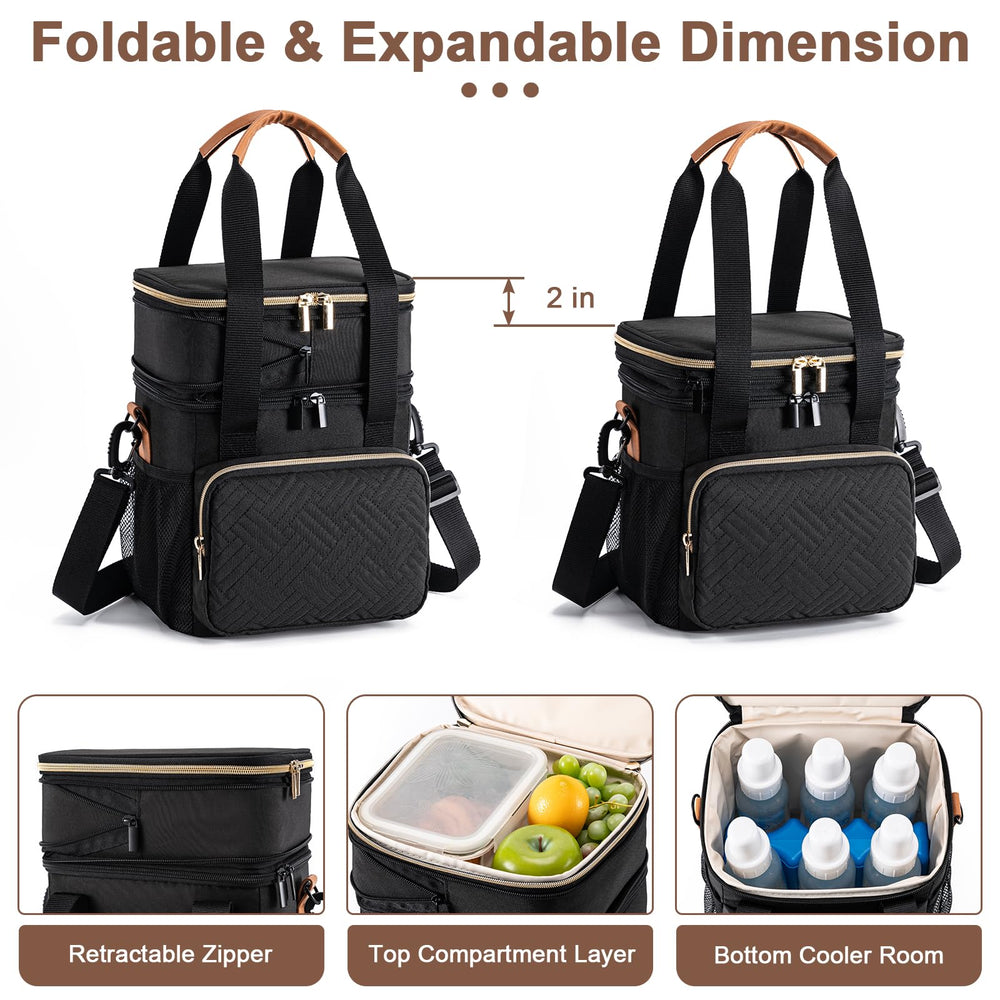BABEYER cooler bag expandable top layer for snacks and lunch boxes on the go.