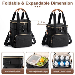 BABEYER cooler bag expandable top layer for snacks and lunch boxes on the go.