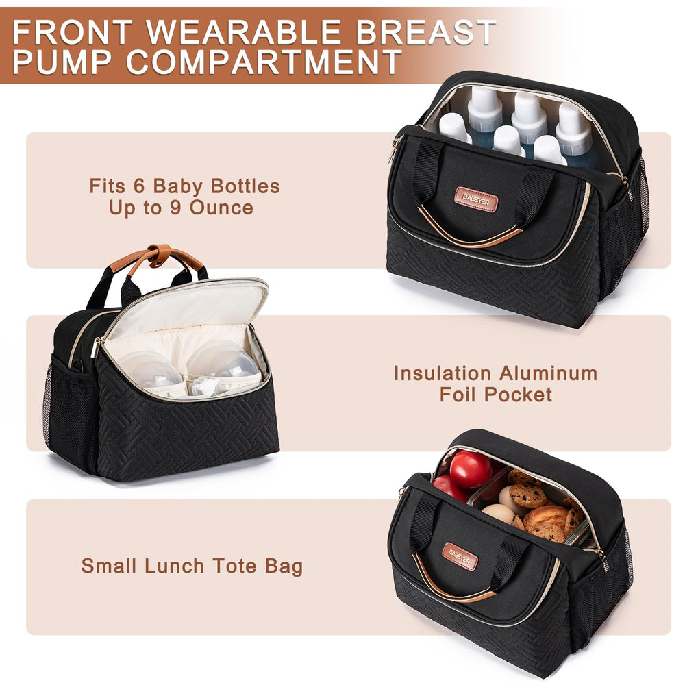 BABEYER breastmilk cooler bag includes ice pack for all-day cooling