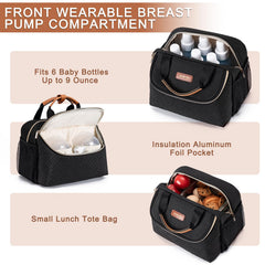 BABEYER breastmilk cooler bag includes ice pack for all-day cooling