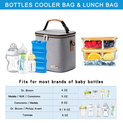 BABEYER breastmilk cooler bag with ice pack keeps milk cool during travel and daycare.