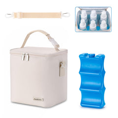 BABEYER breastmilk cooler bag with ice pack keeps bottles organized for daycare.