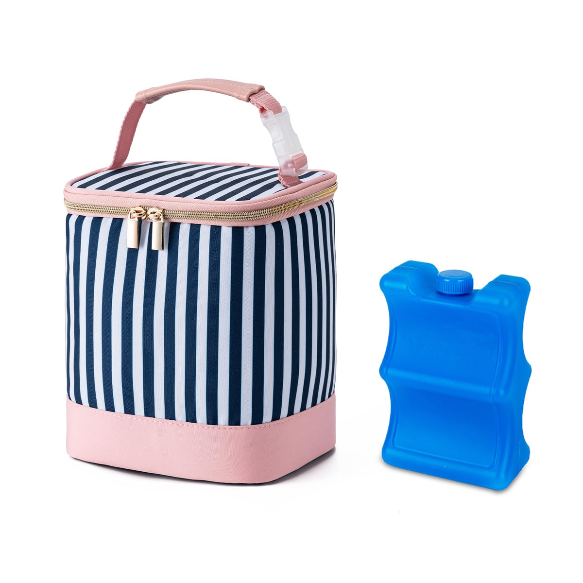 BABEYER breastmilk cooler bag with ice pack keeps 4 bottles cold on outings.