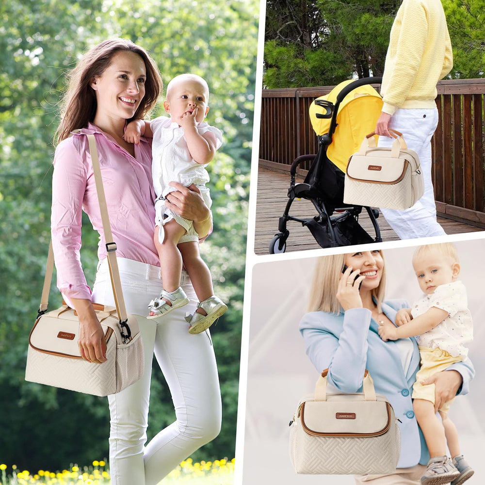 BABEYER in-use stroller scenario illustrates hands-free transport during errands.