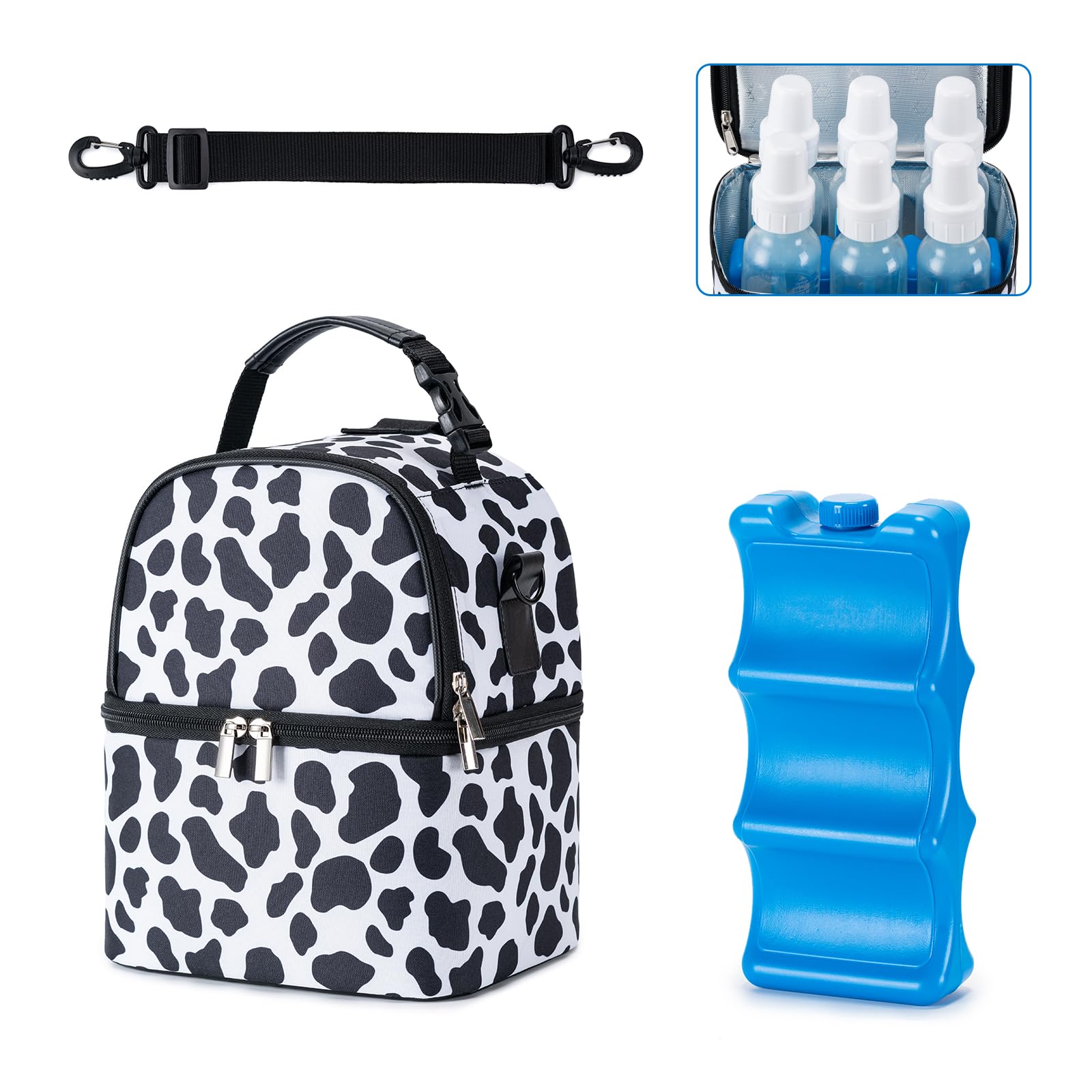 BABEYER breastmilk cooler bag inside compartments keep pumps and bottles organized for daycare use.