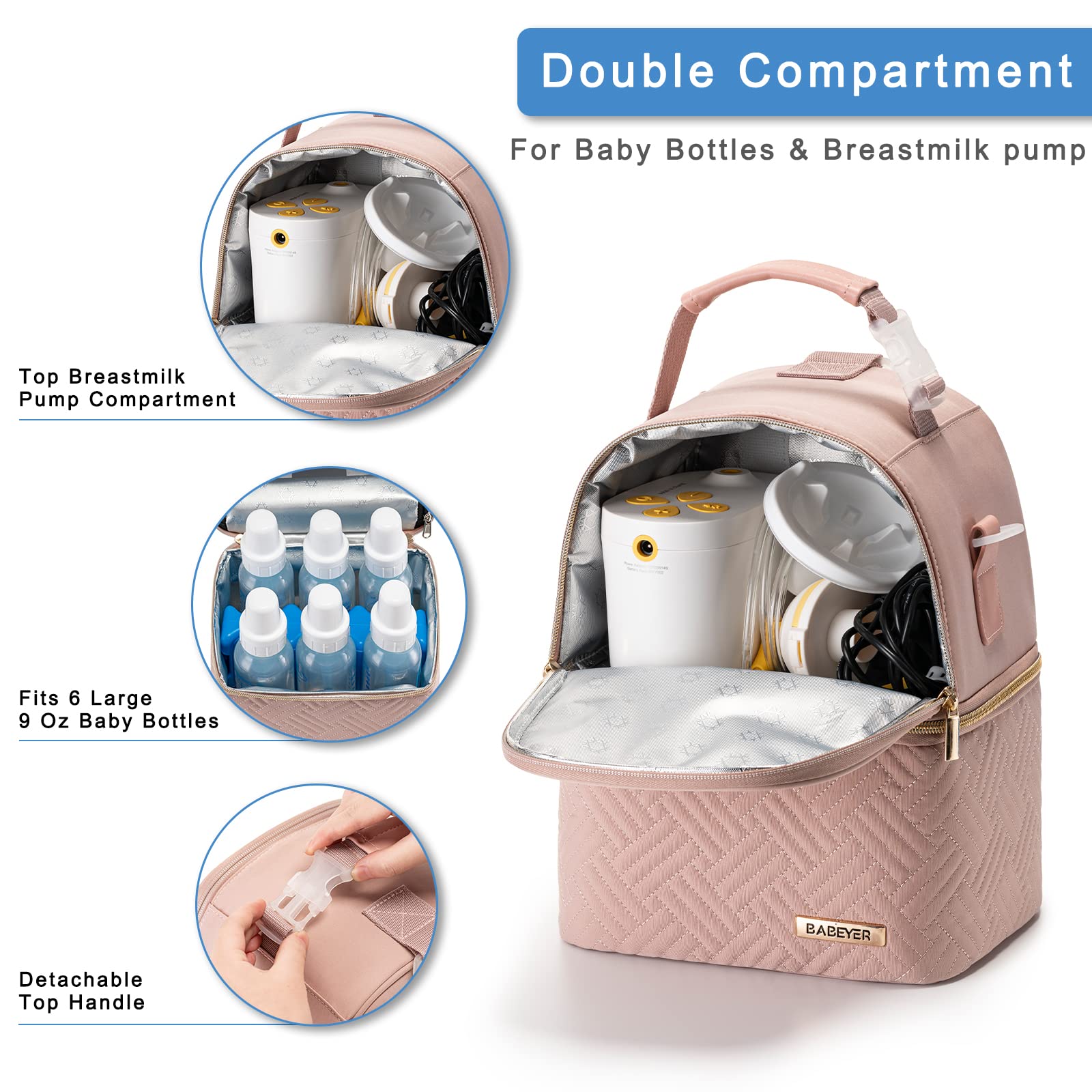 BABEYER breastmilk cooler bag insulates milk for up to eight hours.