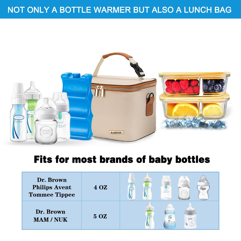 BABEYER breastmilk cooler bag insulated liner preserves milk temperature.