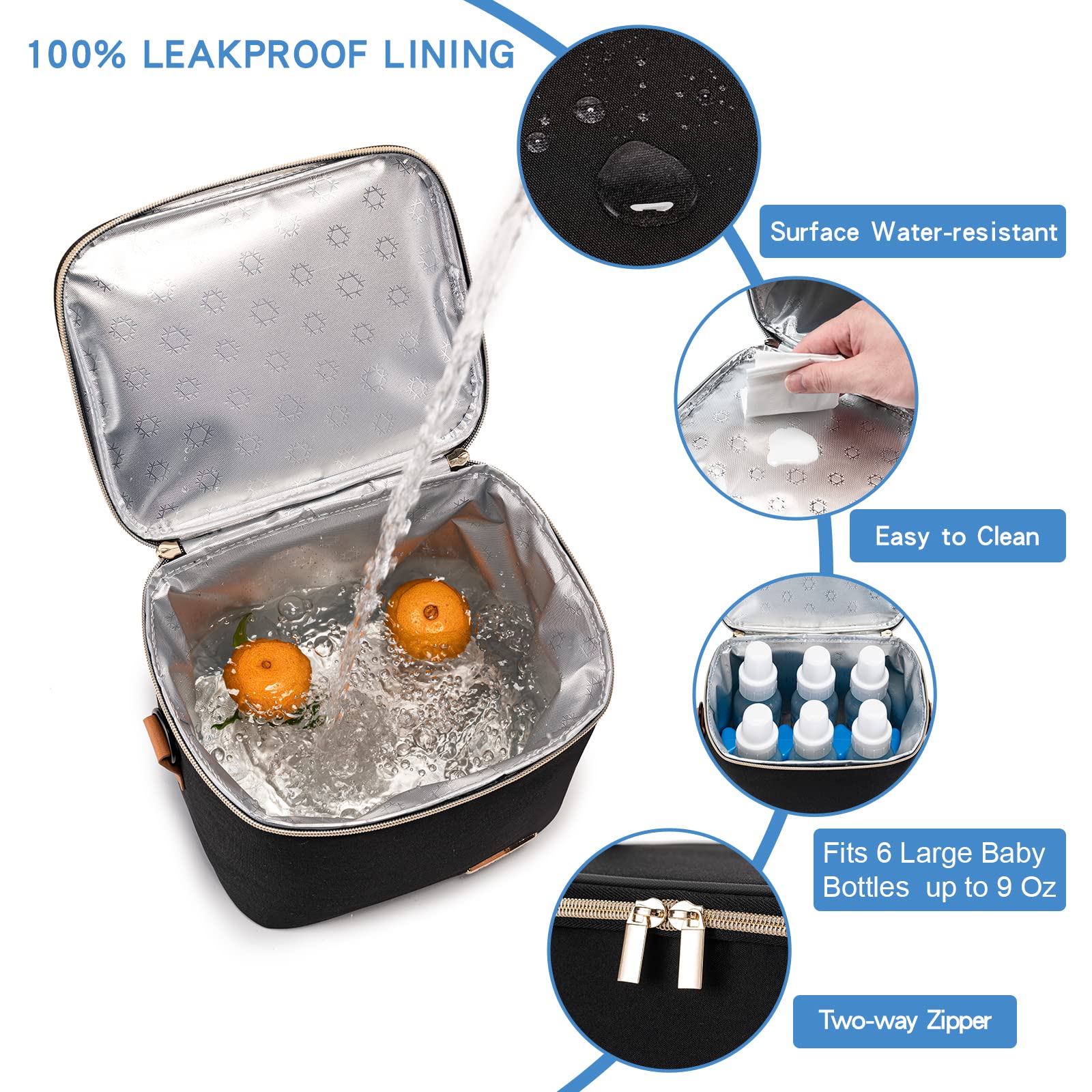 BABEYER cooler bag insulation maintains milk temperature for hours