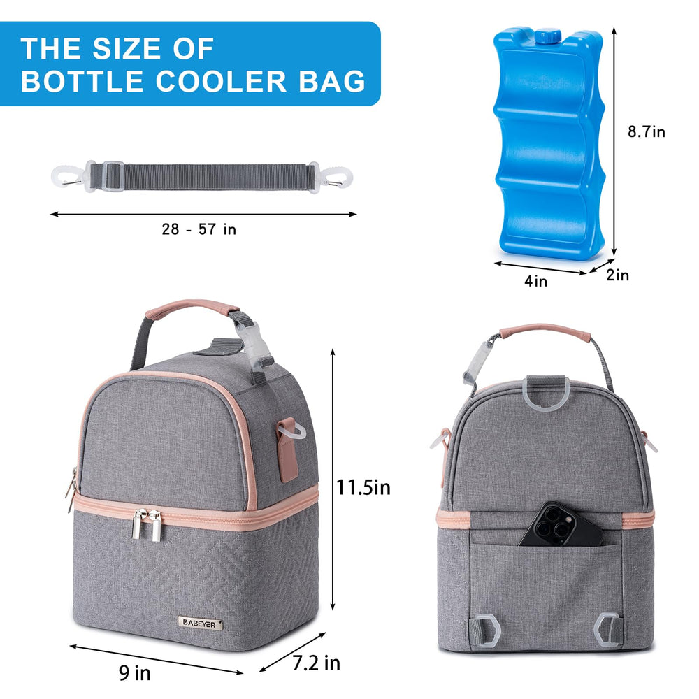 BABEYER bag lower compartment holds bottles for organized transport