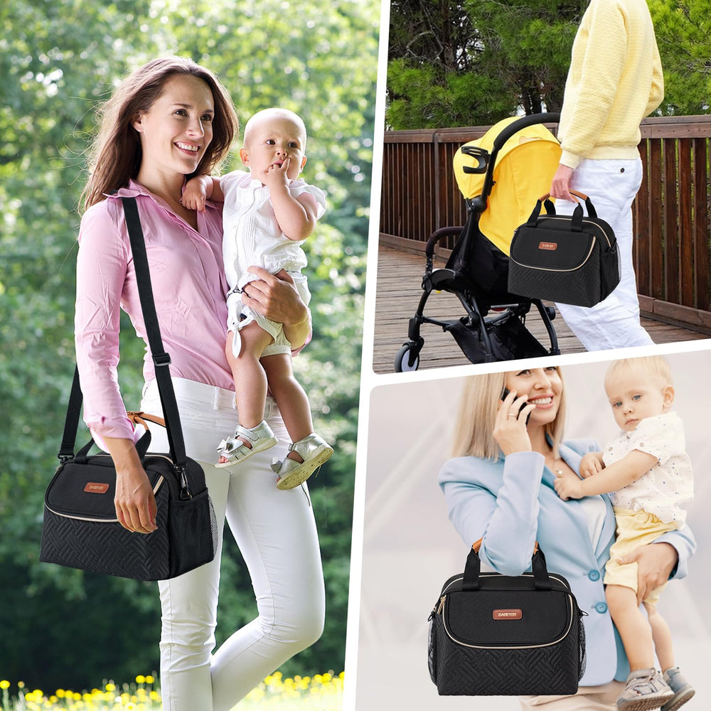 BABEYER durable polyester exterior and wipeable lining for everyday use