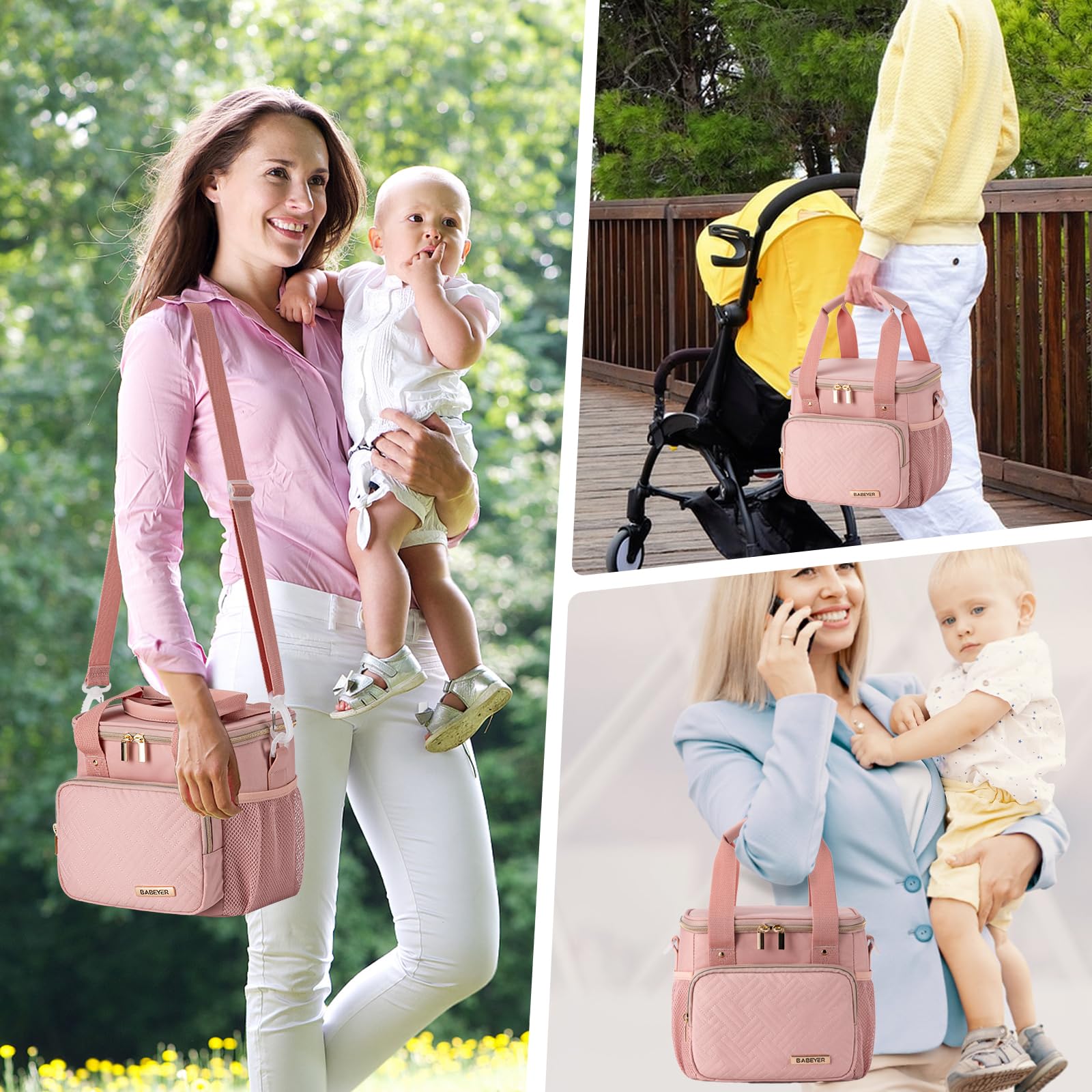 BABEYER breastmilk cooler bag waterproof lining and durable zipper for everyday use