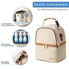 BABEYER breastmilk cooler bag open top provides quick access to bottles
