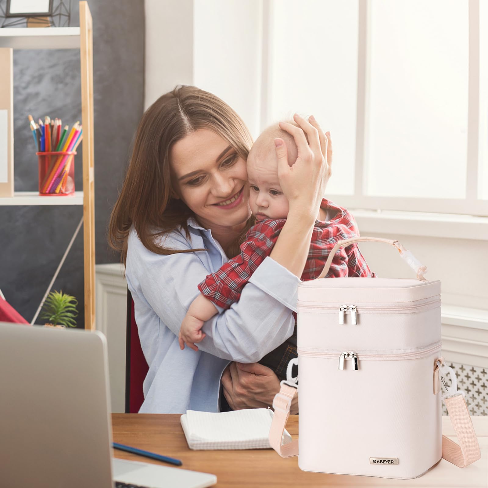 BABEYER breastmilk cooler bag in stylish, discreet carry for work or outings